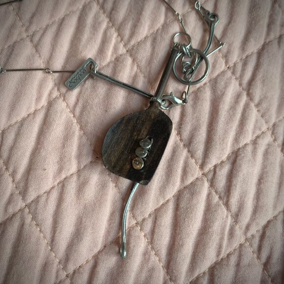 Anne Marie Chagnon signed brutalist mixed medium necklace - Picture 3 of 11